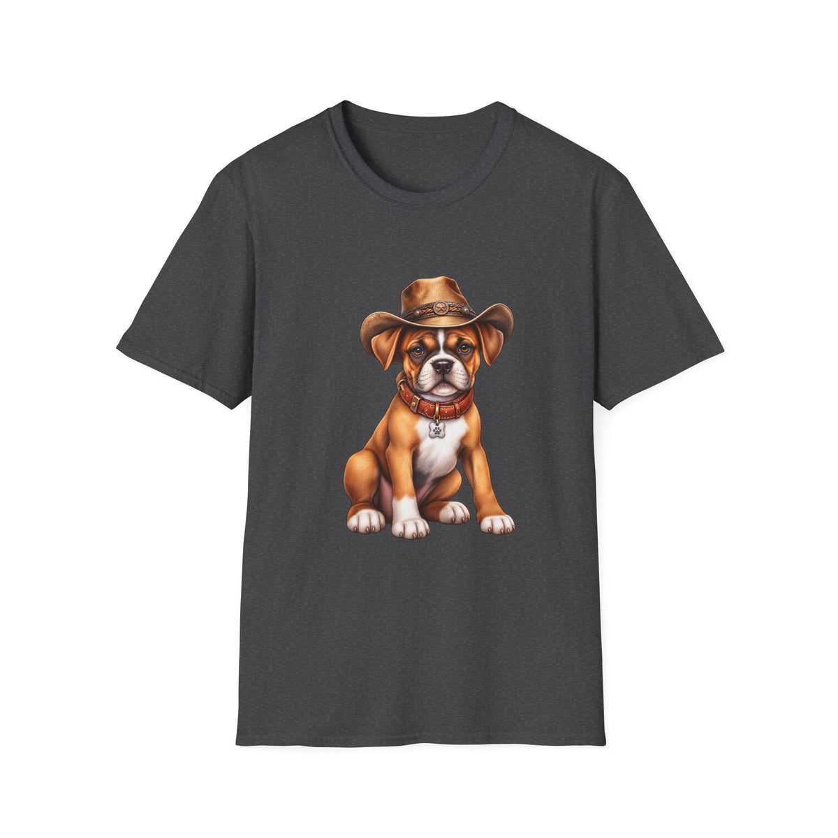 Cute Puppy Wearing Cowboy Hat Graphic Tee
