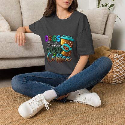 Dogs Books and Coffee T-Shirt
