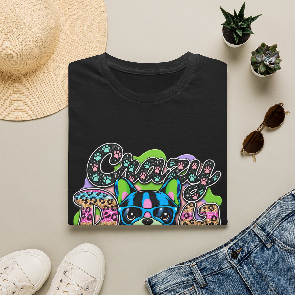 Crazy Dog Graphic T-Shirt
