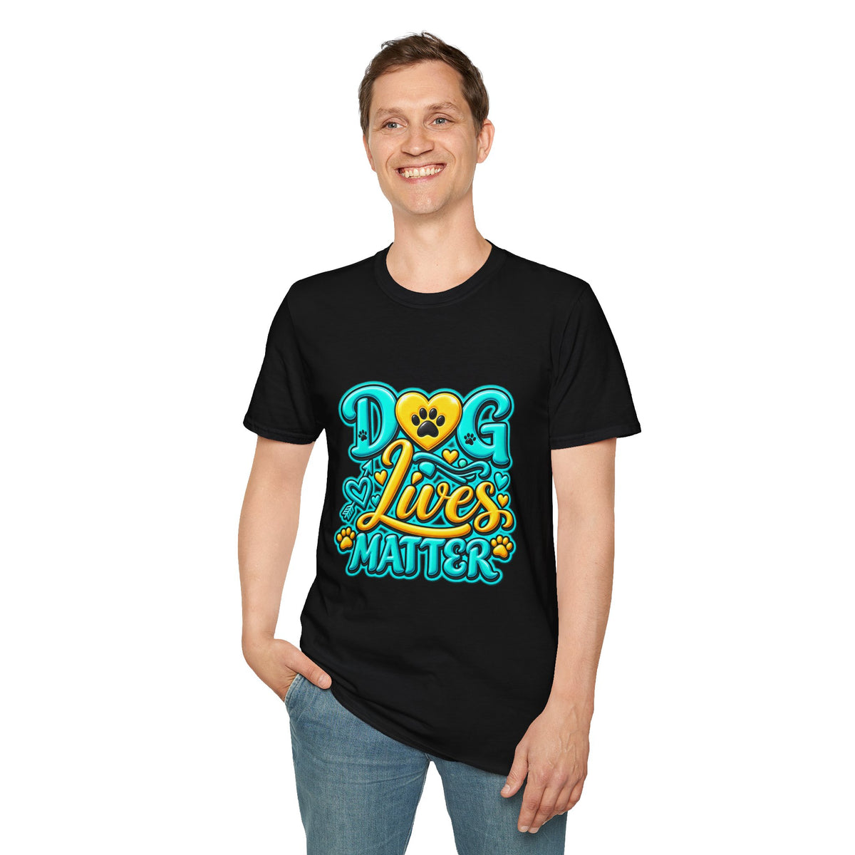 Dog Lives Matter T-Shirt – Cute Paw Heart Pet Rescue Tee