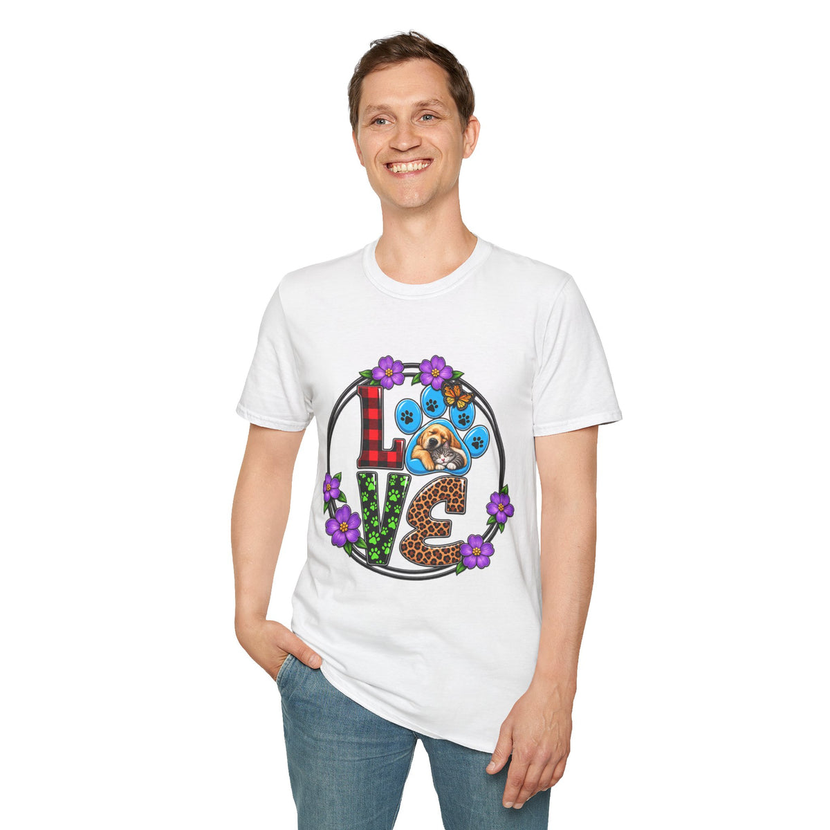 Love Paw Print Dog T-Shirt