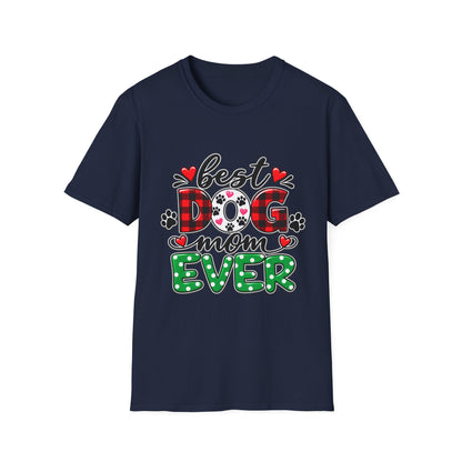 Best Dog Mom Ever T-Shirt — Plaid & Paw Print