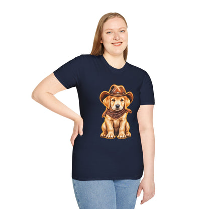 Cute Labrador Wearing Cowboy Hat & Bandana