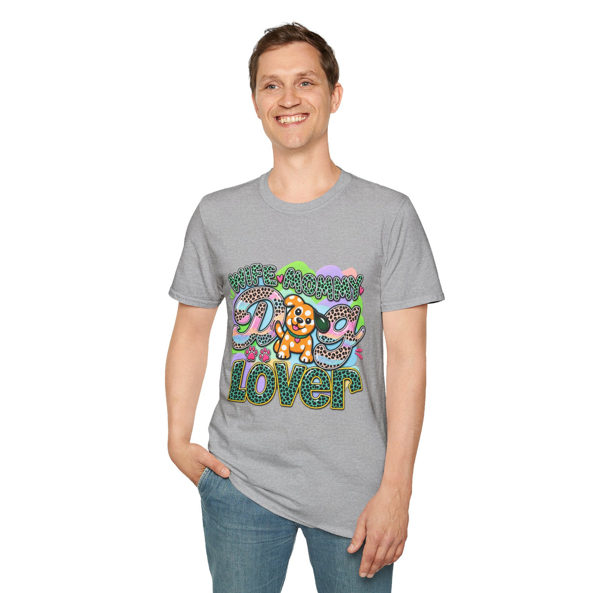 Dog Lover T-Shirt — "Wife Mommy Dog Lover" Cute Puppy Graphic Tee