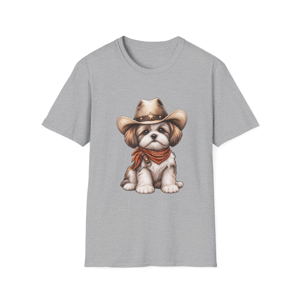 Cute Shih Tzu in Western Hat & Bandana