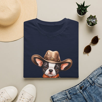 Cute Dog in Western Hat Graphic Tee
