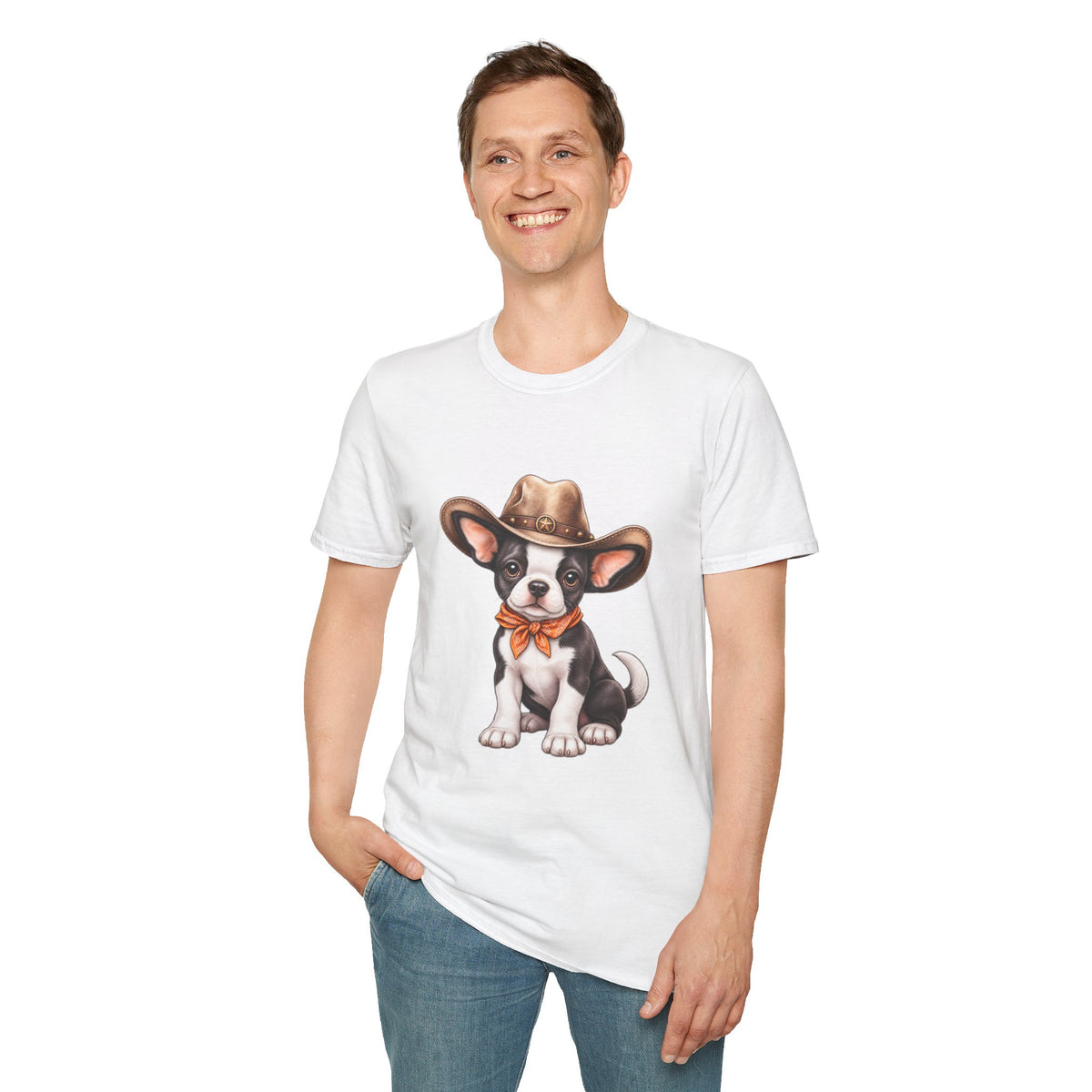 Cute Dog in Western Hat Graphic Tee
