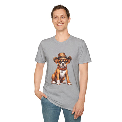 Cute Puppy Wearing Cowboy Hat Graphic Tee
