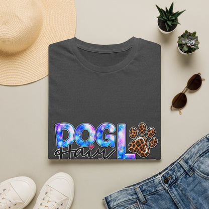 Dog Mom T-Shirt - "Dog Hair Don’t Care" Leopard Paw Graphic