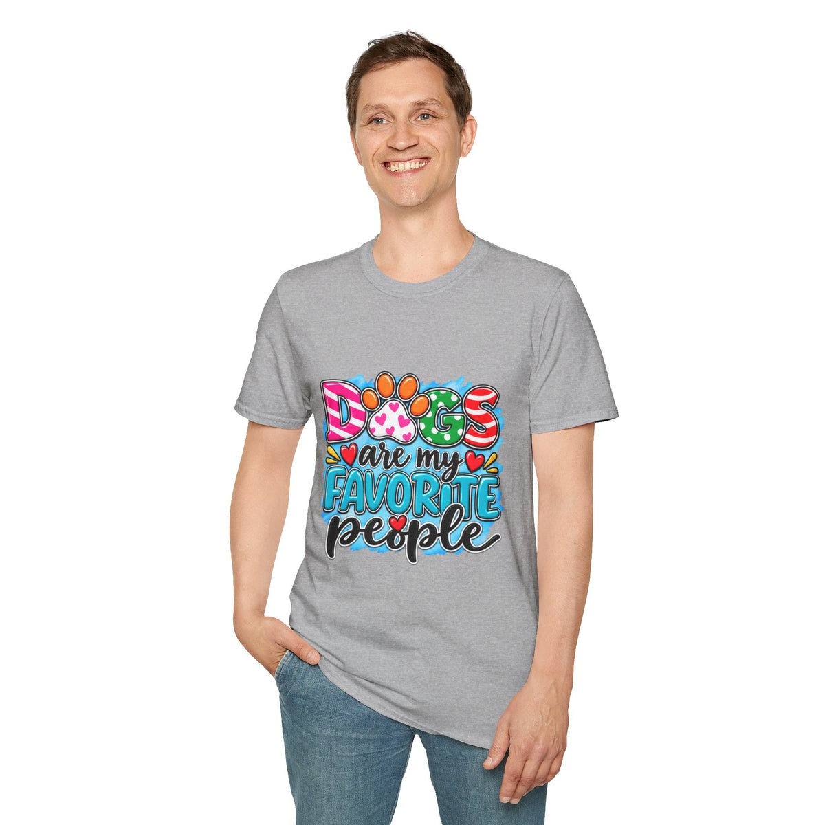 Dogs Are My Favorite People T-Shirt Paw Print Graphic