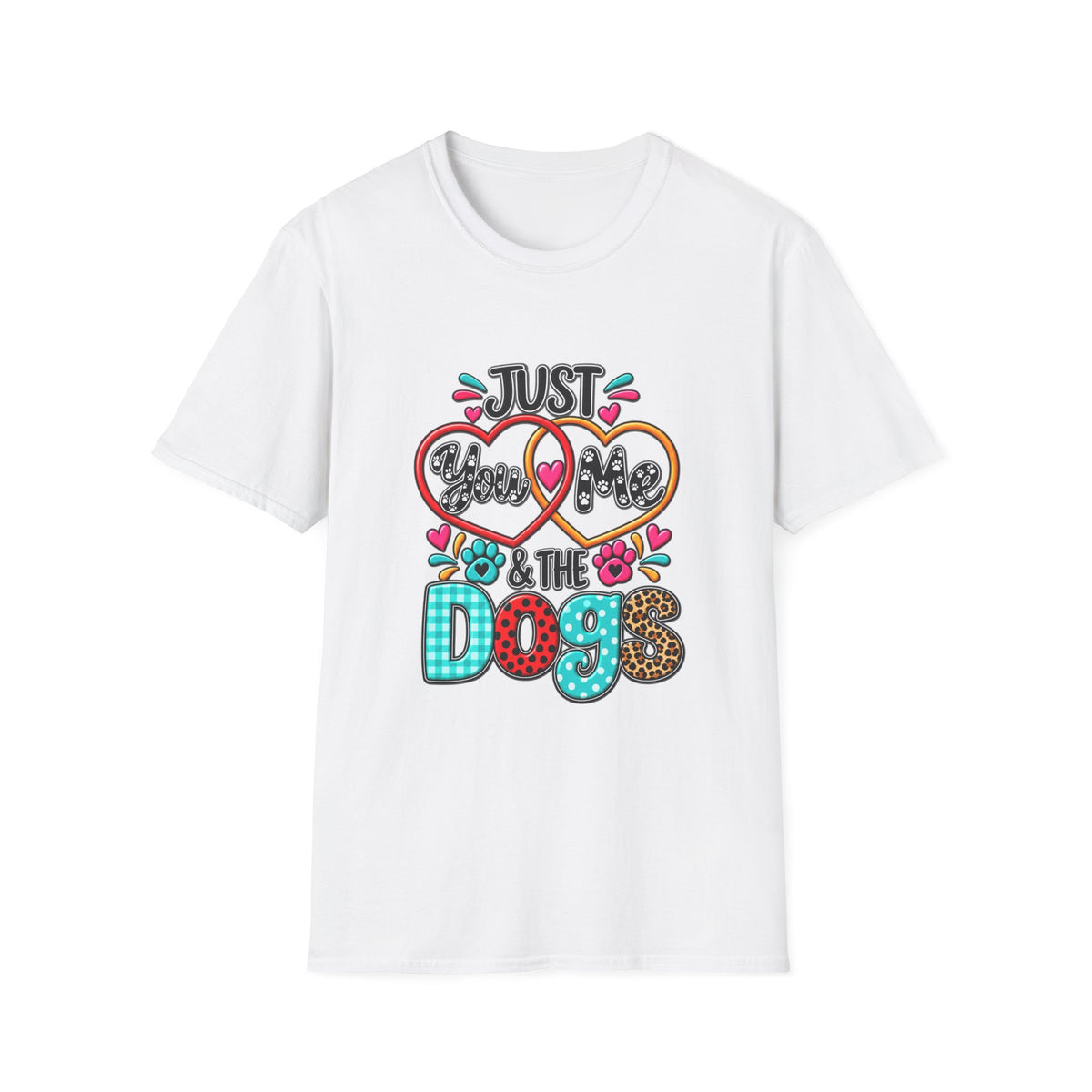 Just Kiss Me & The Dogs T-Shirt — Cute Dog Lover Graphic Tee