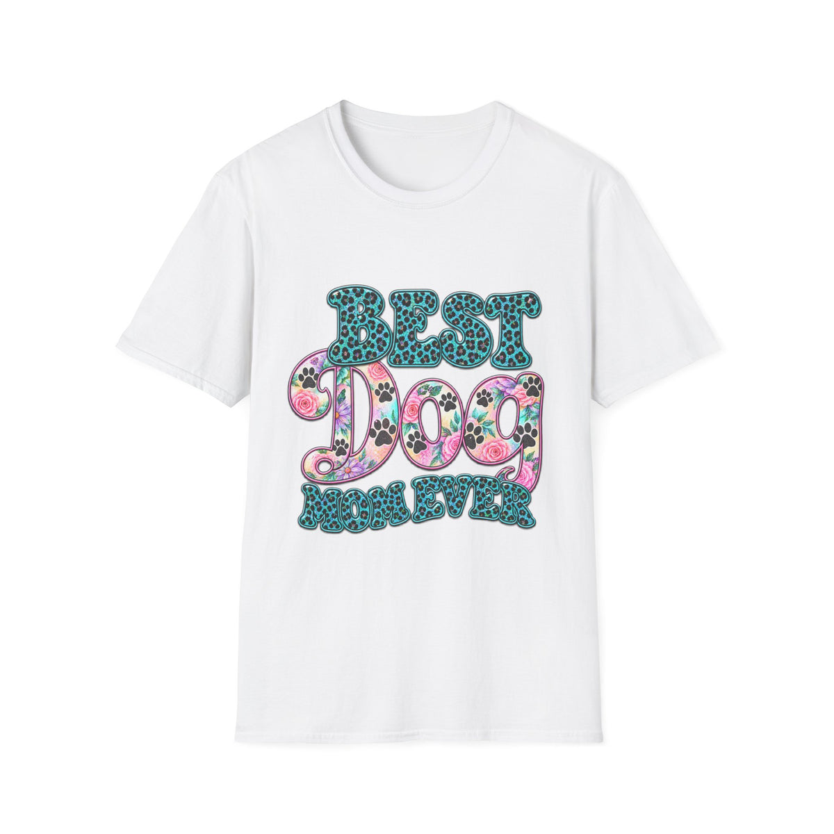 Best Dog Mom T-Shirt — Floral Leopard Pet Lover Tee