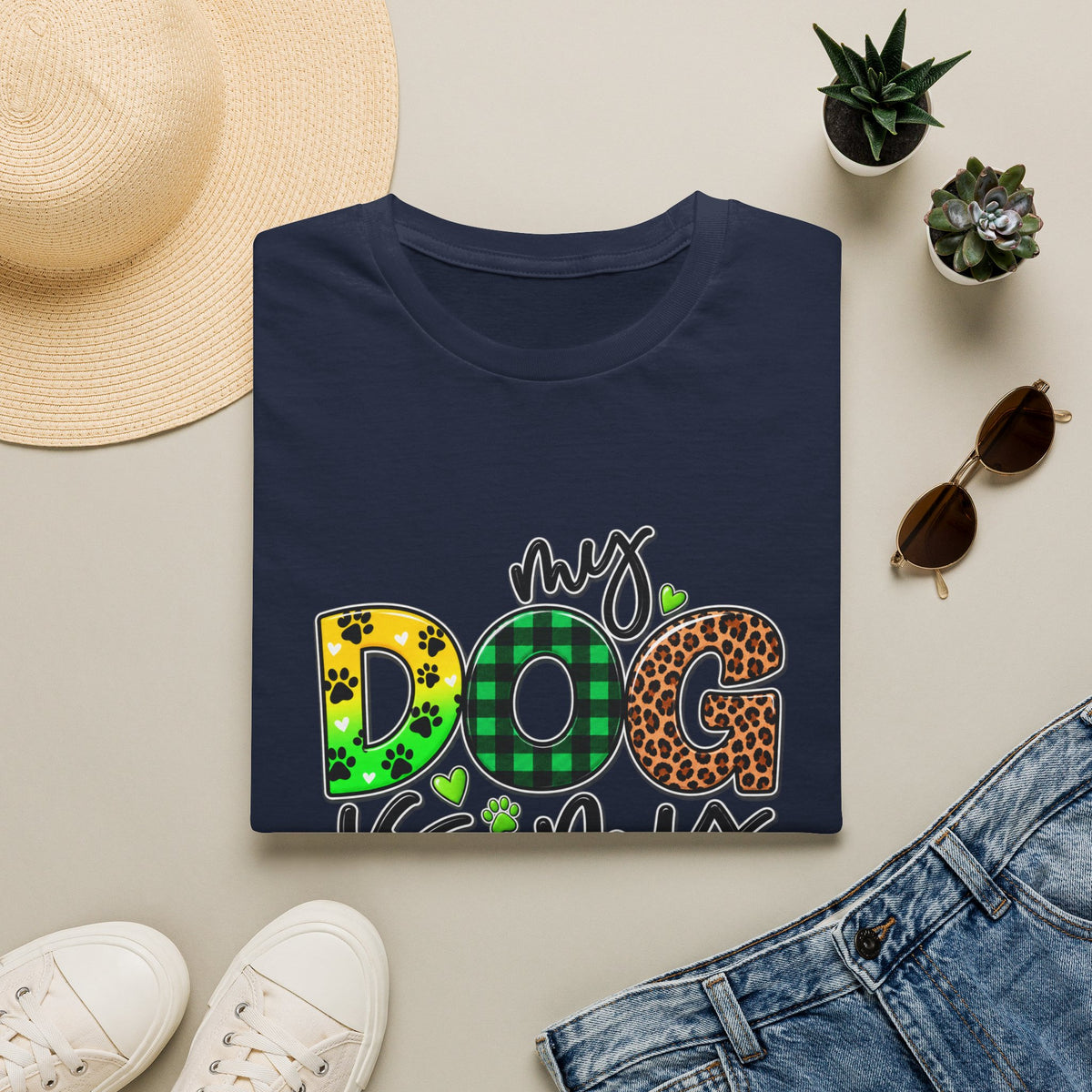 My Dog Is My Doorbell T-Shirt — Colorful Paw Print Dog Lover Tee