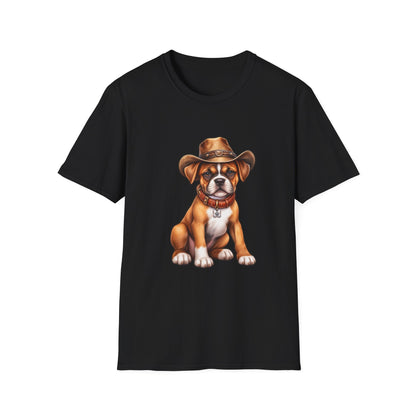 Cute Puppy Wearing Cowboy Hat Graphic Tee