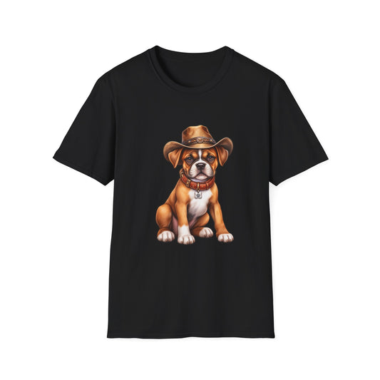 Cute Puppy Wearing Cowboy Hat Graphic Tee