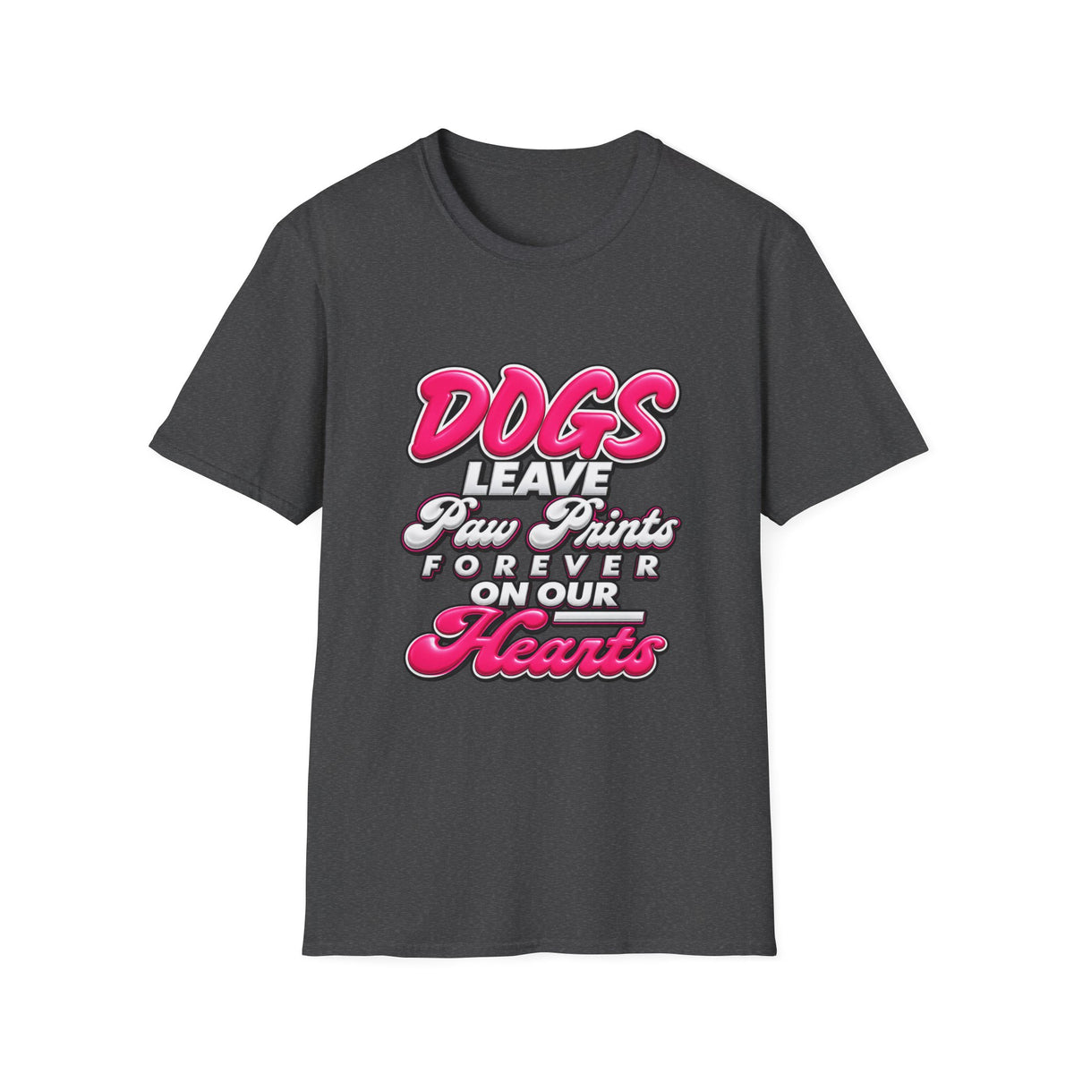Dog Lover T-Shirt — "Dogs Leave Paw Prints Forever on Our Hearts" Graphic Tee