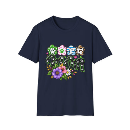 Mom Paw Print Floral T-Shirt  Mother’s Day Pet Lover Tee