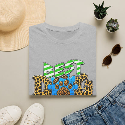 Best Dog Ever T-Shirt — Colorful Leopard & Paw Graphic