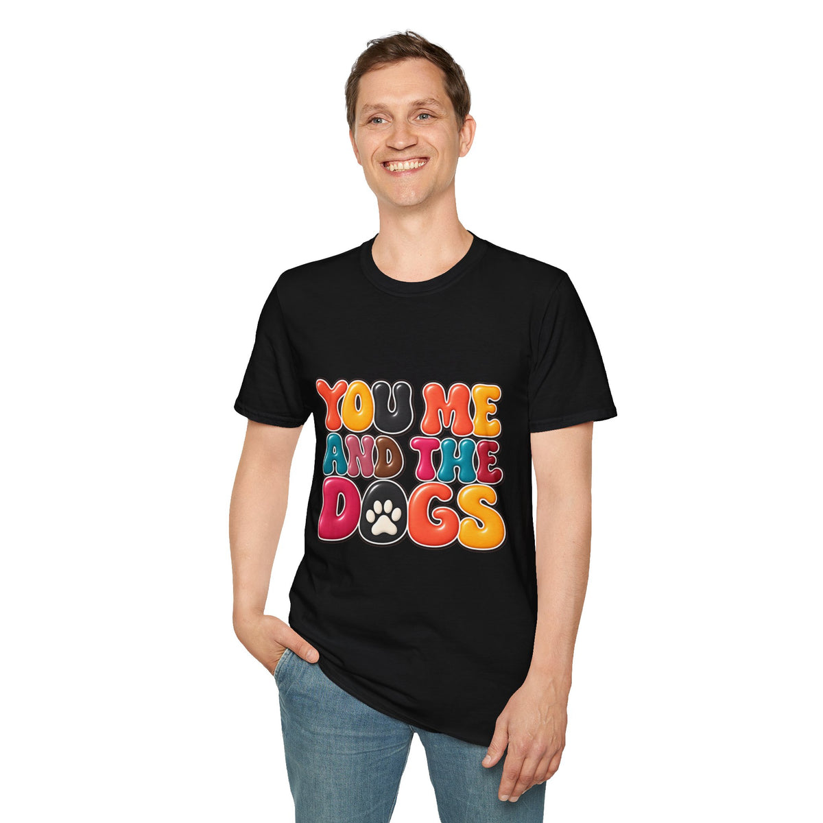You, Me and the Dogs T-Shirt — Retro Dog Lover Tee