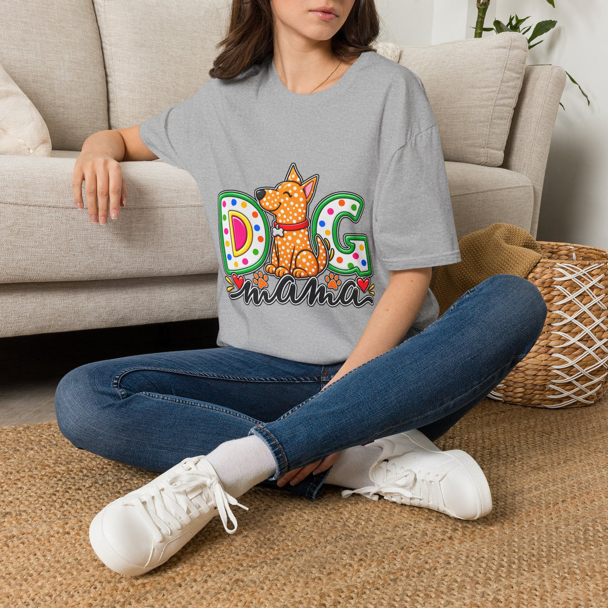 Dog Mom T-Shirt  Polka Dot Pup Tee for Pet Lovers