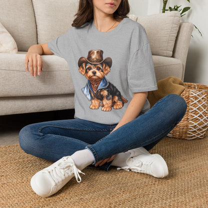 Cute Yorkshire Terrier in Western Hat Tee