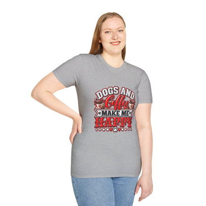Dogs and Coffee Make Me Happy T-Shirt