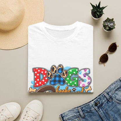 Dog Mom T-Shirt — "Dogs, Books and Coffee"