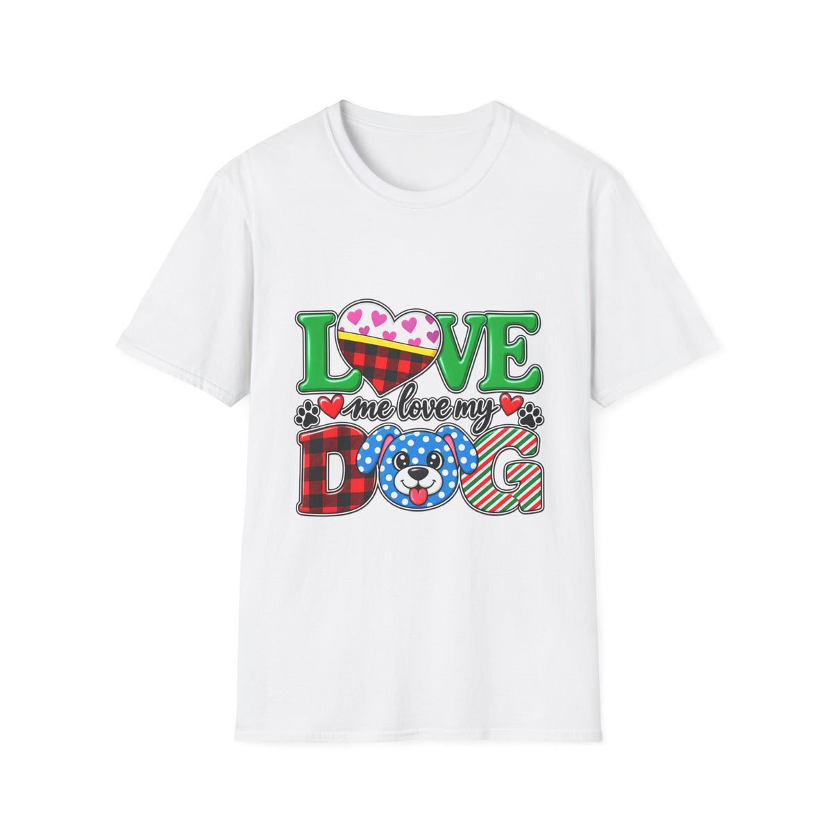 Love Me Love My Dog T-Shirt — Buffalo Plaid & Heart