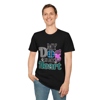 My Dog Is My Heart T-Shirt — Colorful Plaid