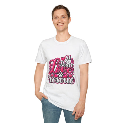 Rescue Love T-Shirt — "Peace Love Rescue" Pet Rescue Animal Advocate Tee