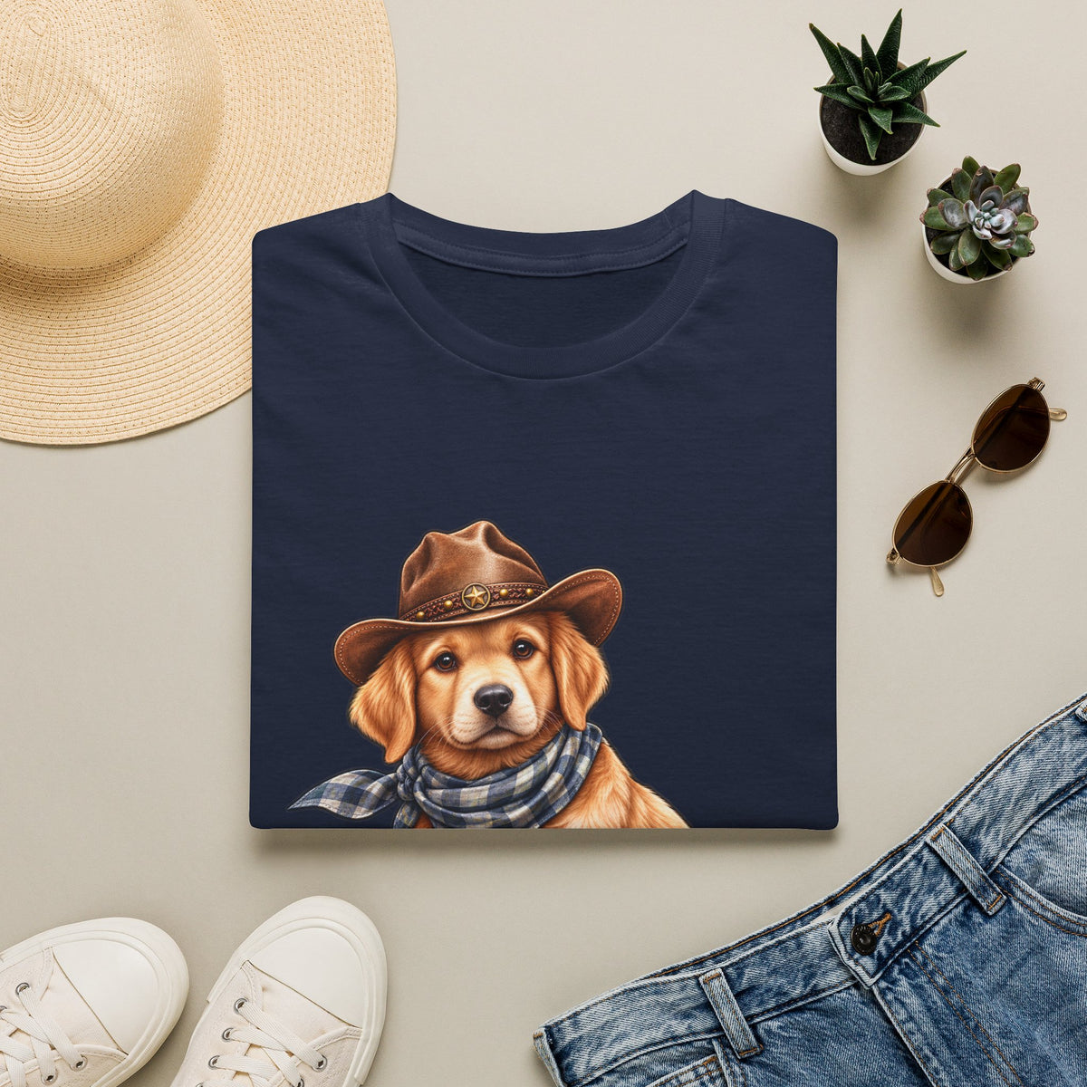 Golden Retriever Cowboy T-Shirt