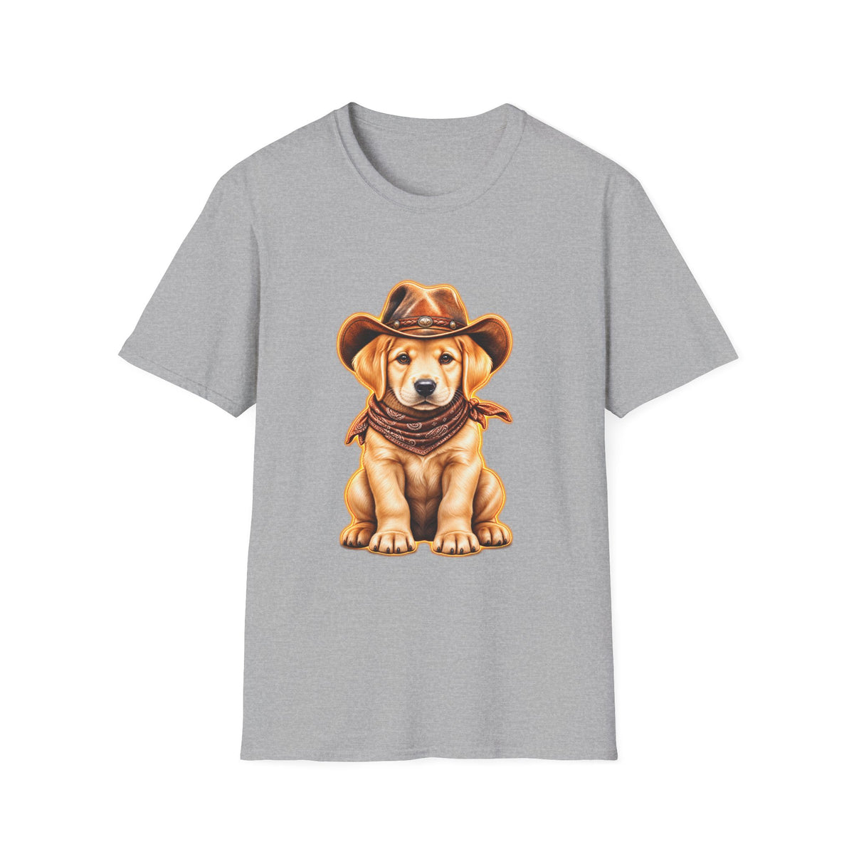 Cute Labrador Wearing Cowboy Hat & Bandana
