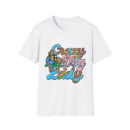 Crazy Dog Lady T-Shirt — Colorful Retro Dog Lover Tee