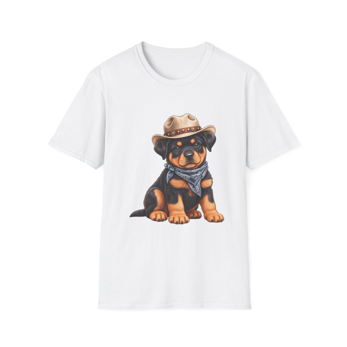 Cowboy Rottweiler T-Shirt Cute Puppy in Cowboy Hat