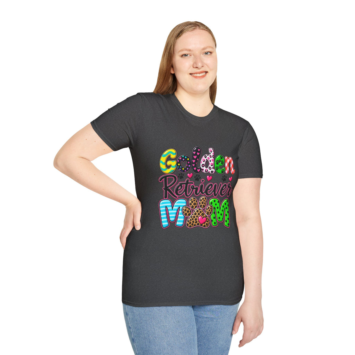 Golden Retriever Mom T-Shirt — Paw Print Dog Lover Tee