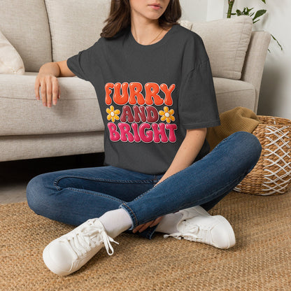Furry and Bright Retro Floral T‑Shirt
