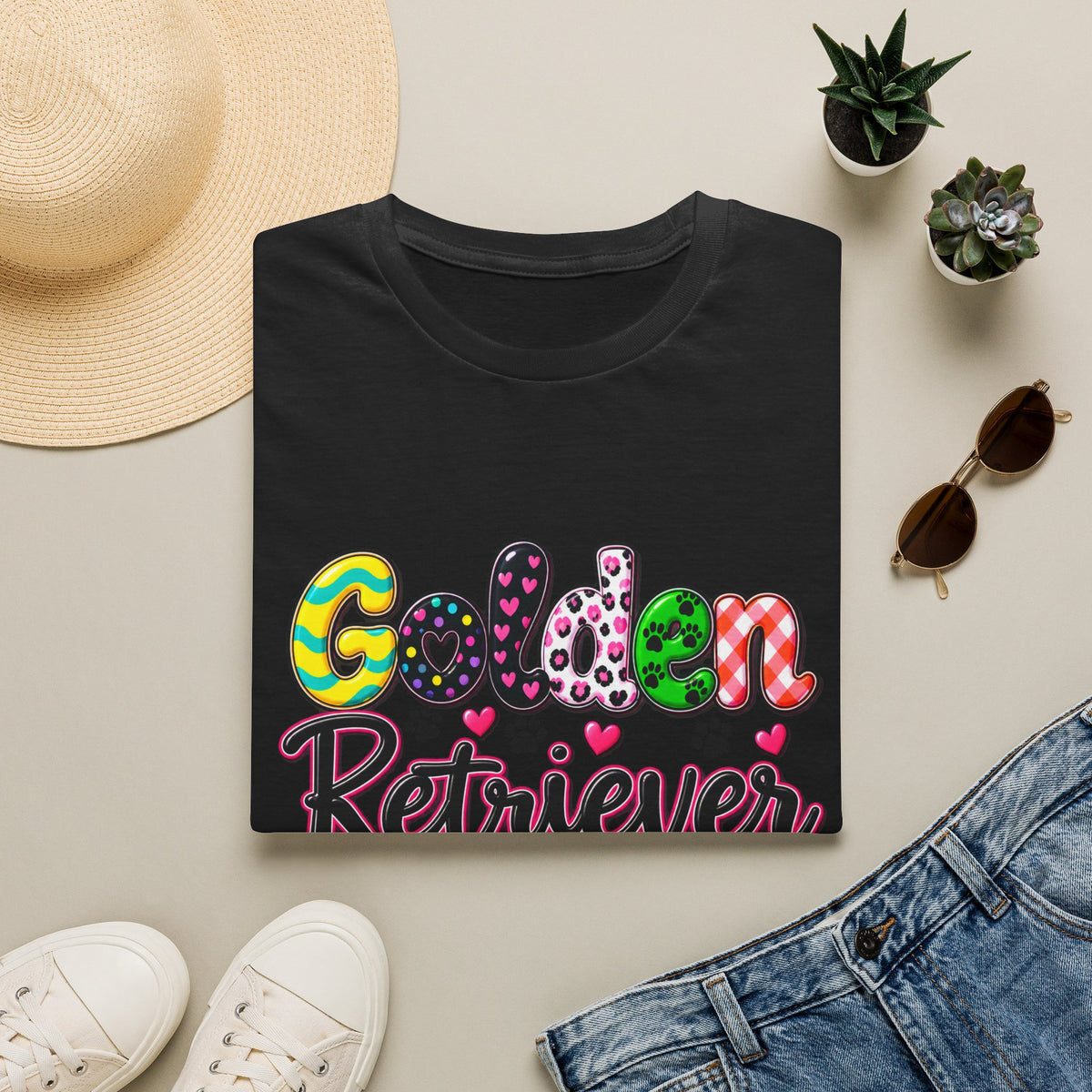 Golden Retriever Mom T-Shirt — Paw Print Dog Lover Tee