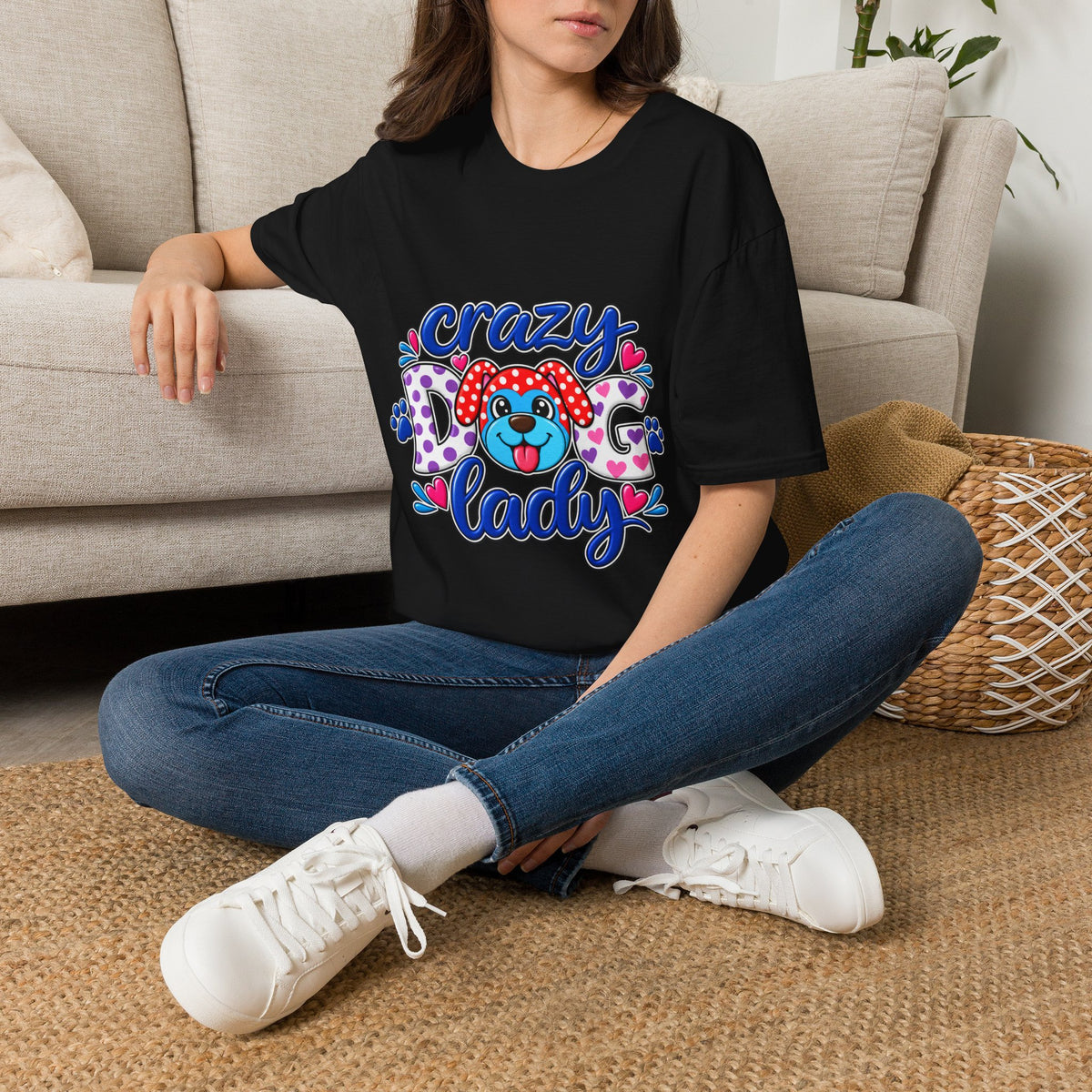 Crazy Dog Lady T-Shirt — Playful Polka Dot Puppy