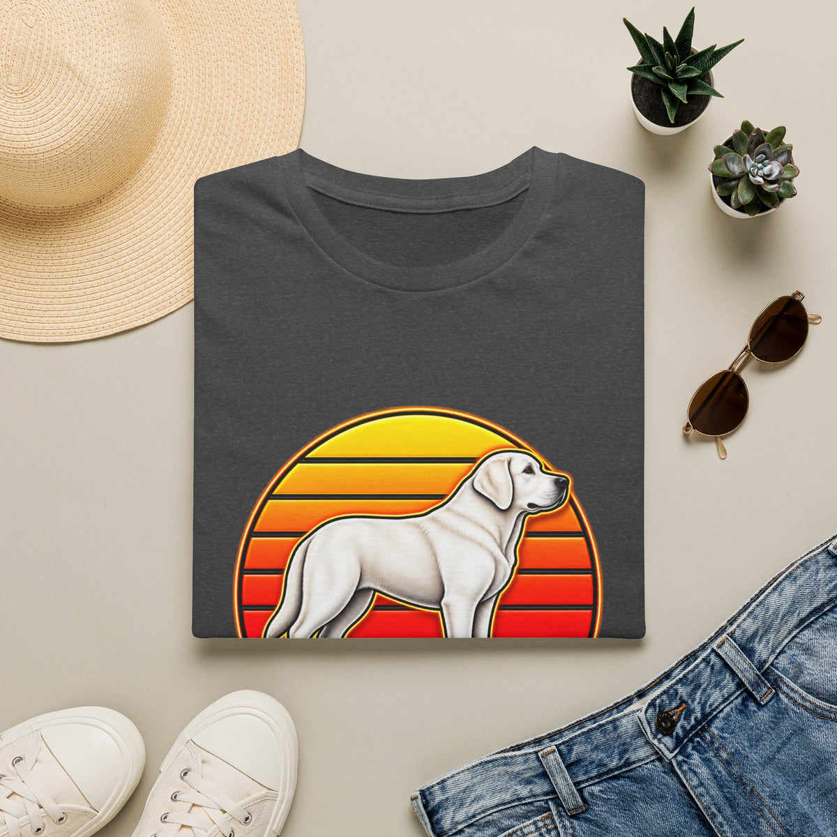 Best Dog Mom Ever T-Shirt – Retro Sunset Labrador Dog Mom Gift