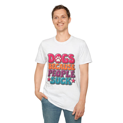 Dogs Because People Suck' Retro Paw Graphic Tee
