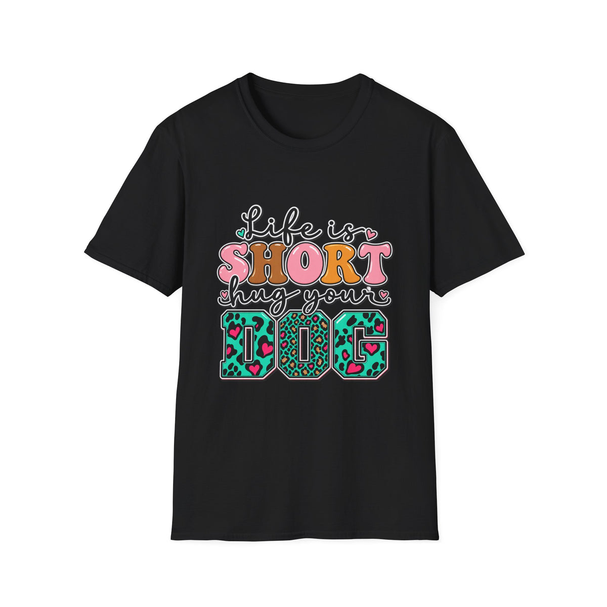 Life Is Short Hug Your Dog T-Shirt — Cute Retro Pet Lover Tee