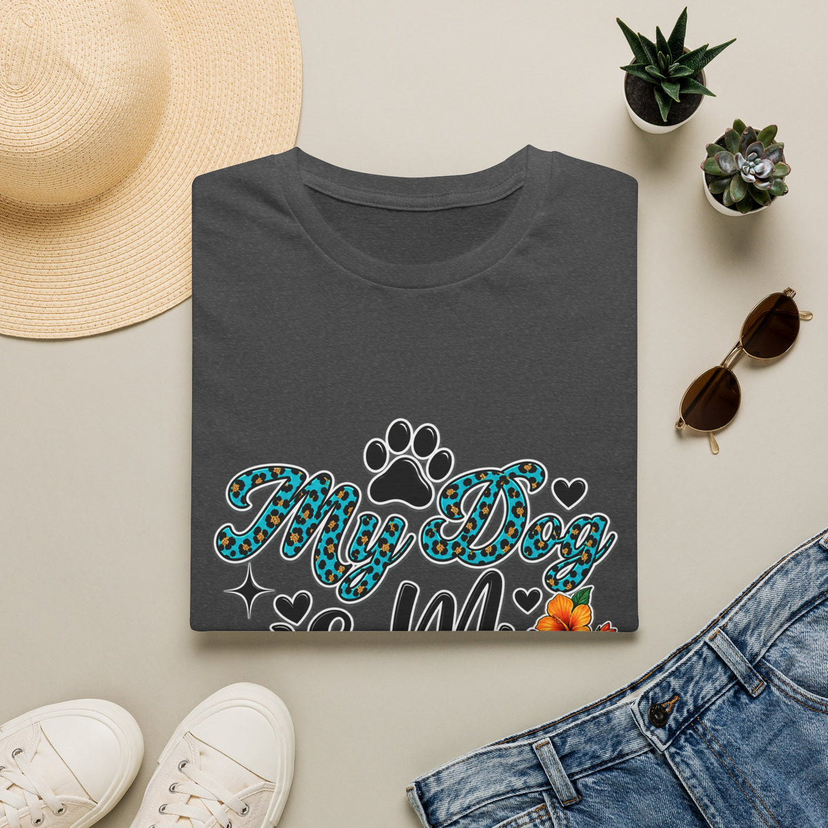 Dog Mom T-Shirt — "My Dog is My Doorbell" Floral Paw Tee