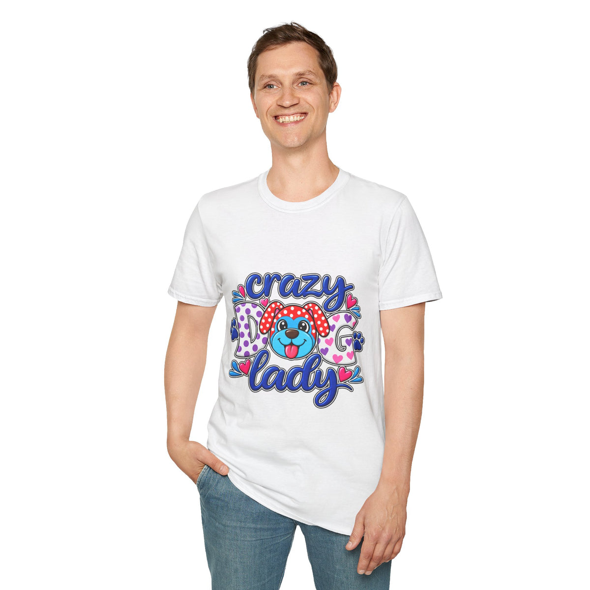 Crazy Dog Lady T-Shirt — Playful Polka Dot Puppy