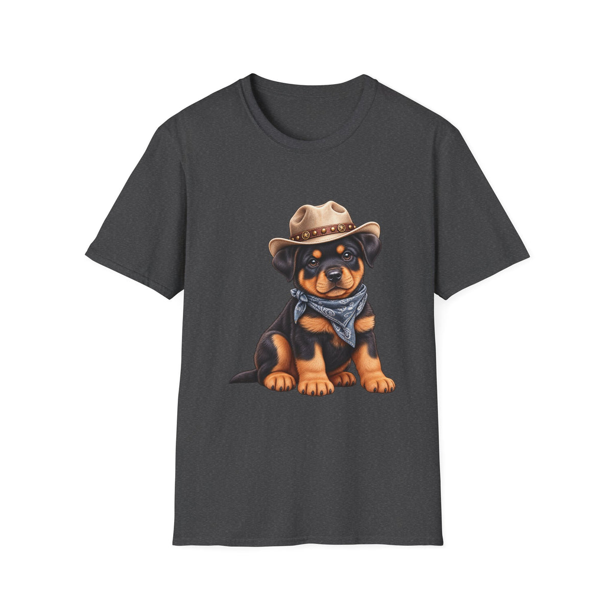 Cowboy Rottweiler T-Shirt Cute Puppy in Cowboy Hat