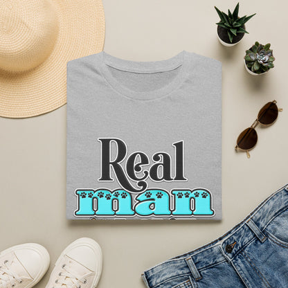 Real Man Loves Dogs T-Shirt — Vintage Paw Print Graphic