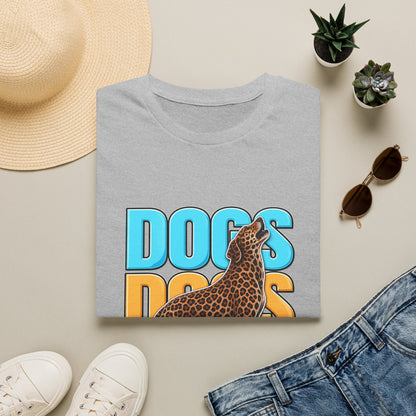 Dogs Retro Graphic T-Shirt — Colorful Leopard Print Design