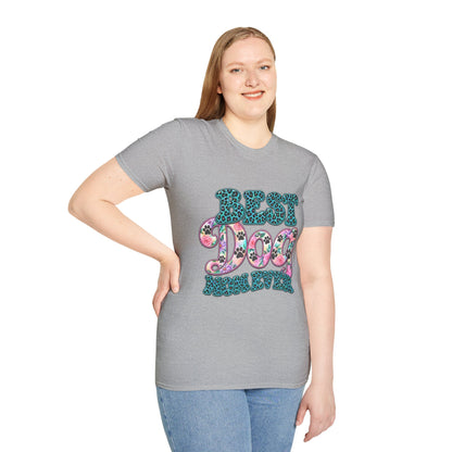 Best Dog Mom T-Shirt — Floral Leopard Pet Lover Tee