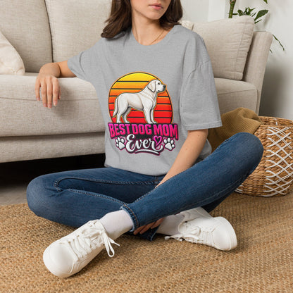 Best Dog Mom Ever T-Shirt – Retro Sunset Labrador Dog Mom Gift