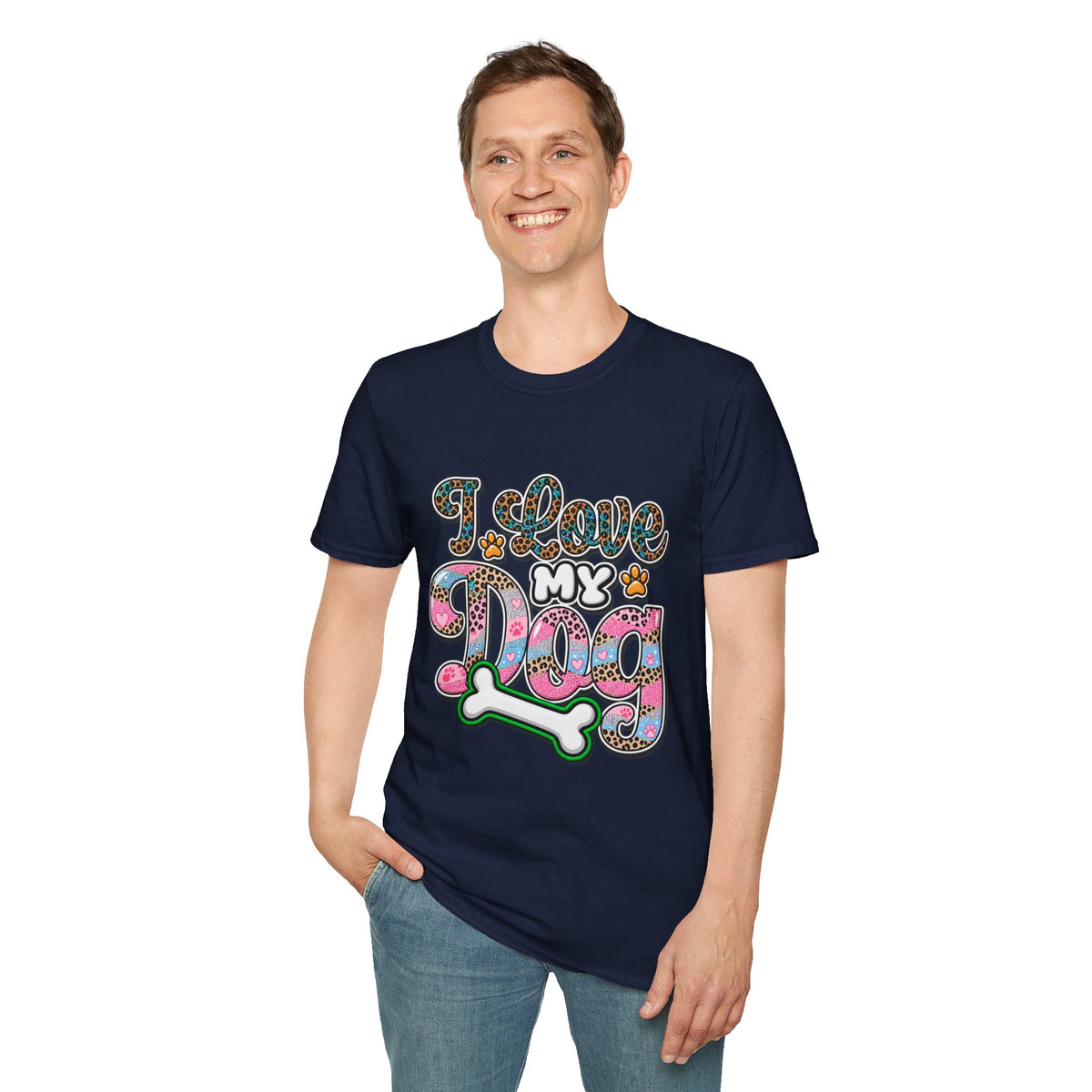 I Love My Dog T-Shirt — Colorful Paw