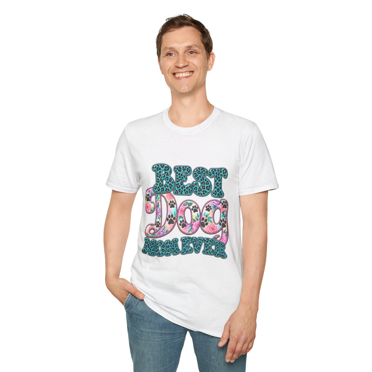 Best Dog Mom T-Shirt — Floral Leopard Pet Lover Tee